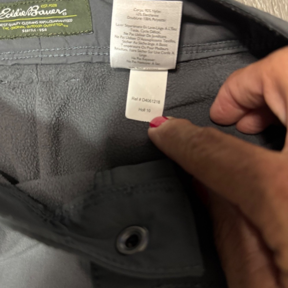 Eddie Bauer Womens Gray Stretch Fleece Lined Travel Pants Straight Leg Size 4 - Picture 4 of 8